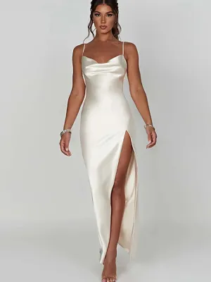 Women’s Satin Split Maxi Dress