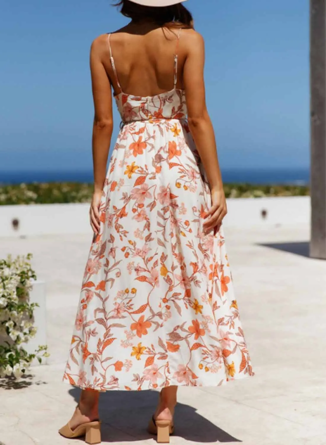 Women's Summer Beach Maxi Dress Floral Long Flowy Dresses