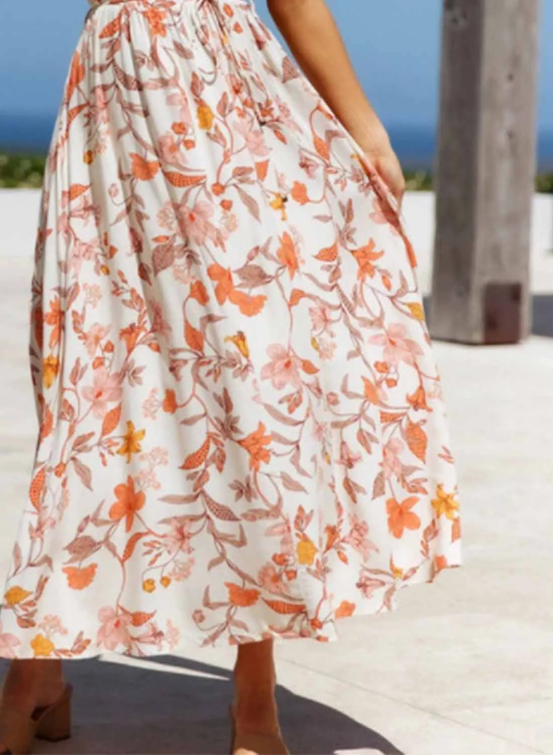 Women's Summer Beach Maxi Dress Floral Long Flowy Dresses