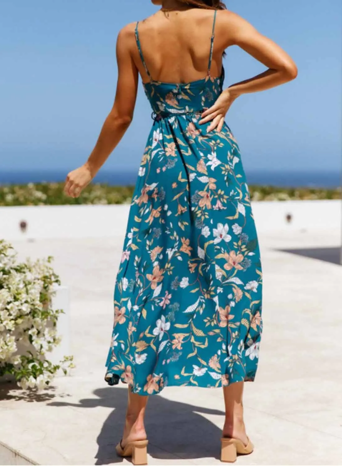 Women's Summer Beach Maxi Dress Floral Long Flowy Dresses